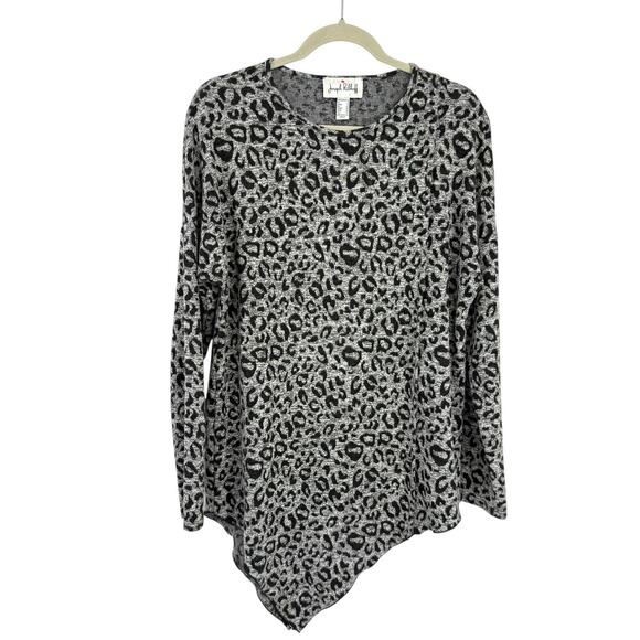 Joseph Ribkoff Asymmetrical Animal Pattern Knit Tunic Size 6 Long Sleeve Artsy - Picture 10 of 10